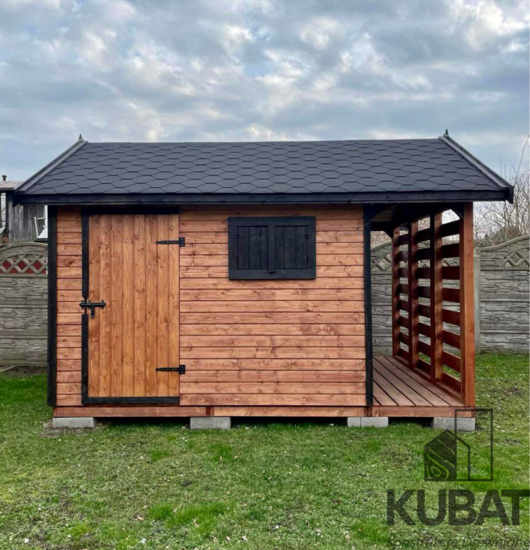 domek narzedziowy z drewutnia 3x4