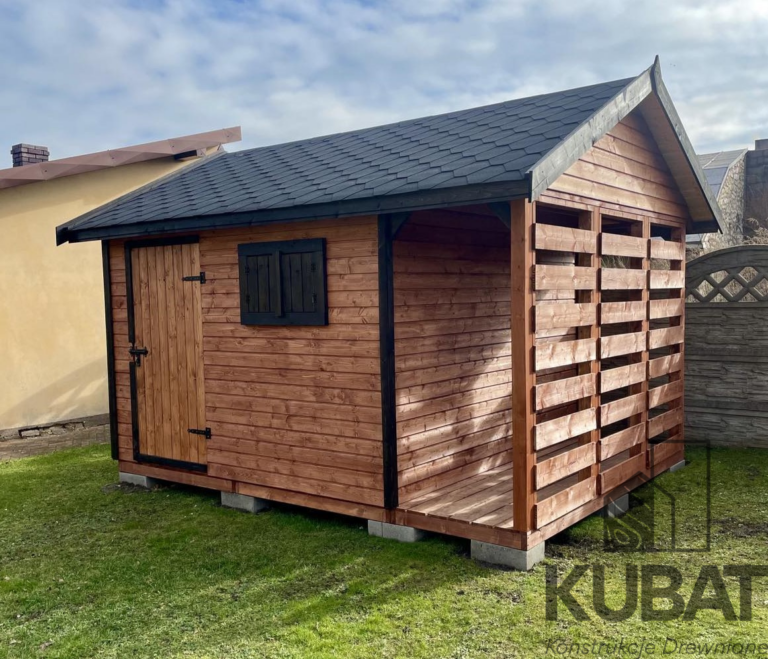 domek ogrodowy z drewutnia 3x4