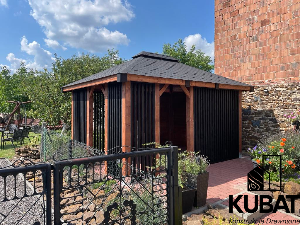 Nowoczesna altana 3x4 dab czarny