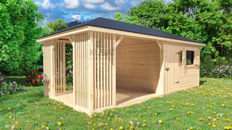 domek narzedziowy z altanka 3x6