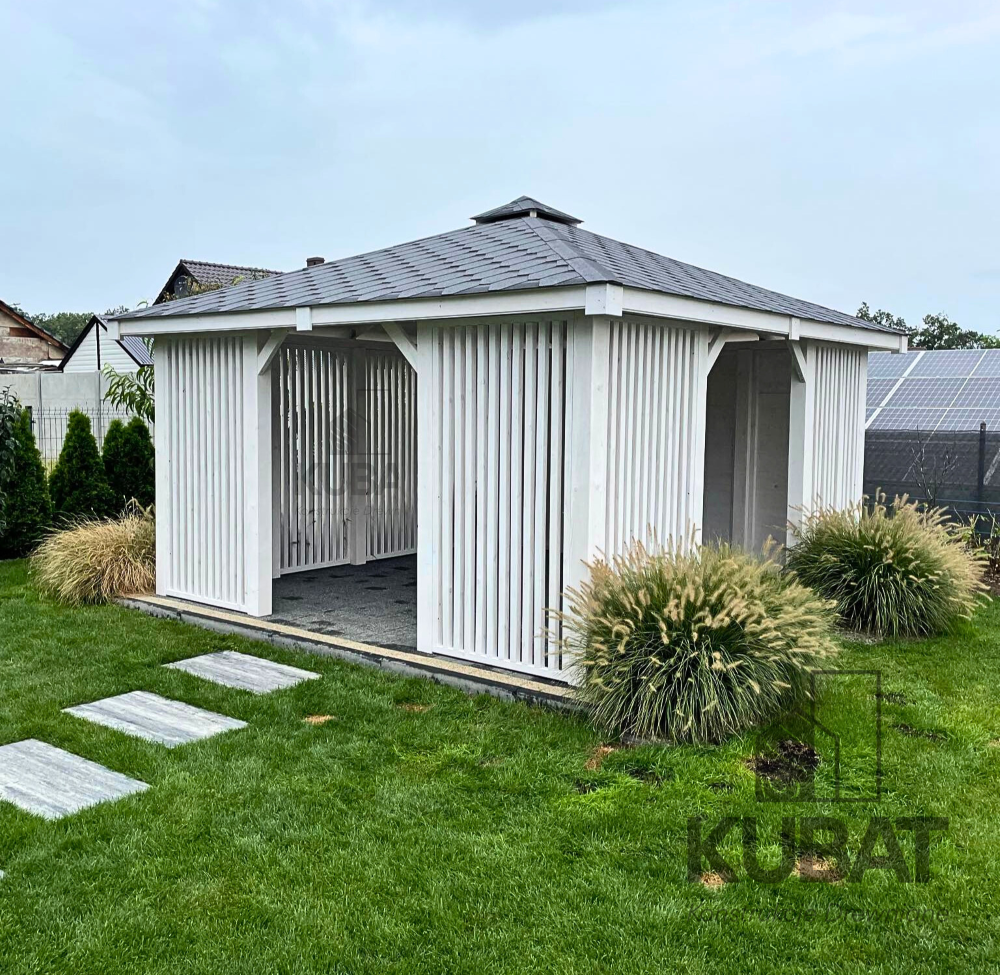 Nowoczesna biała altana 4x4