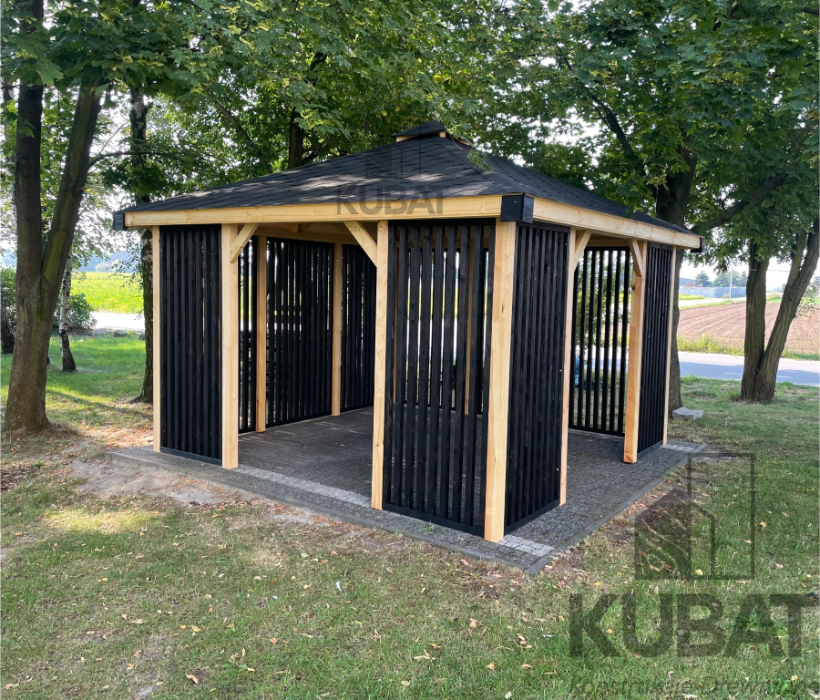 Nowoczesna altana 3x3 z lamelami