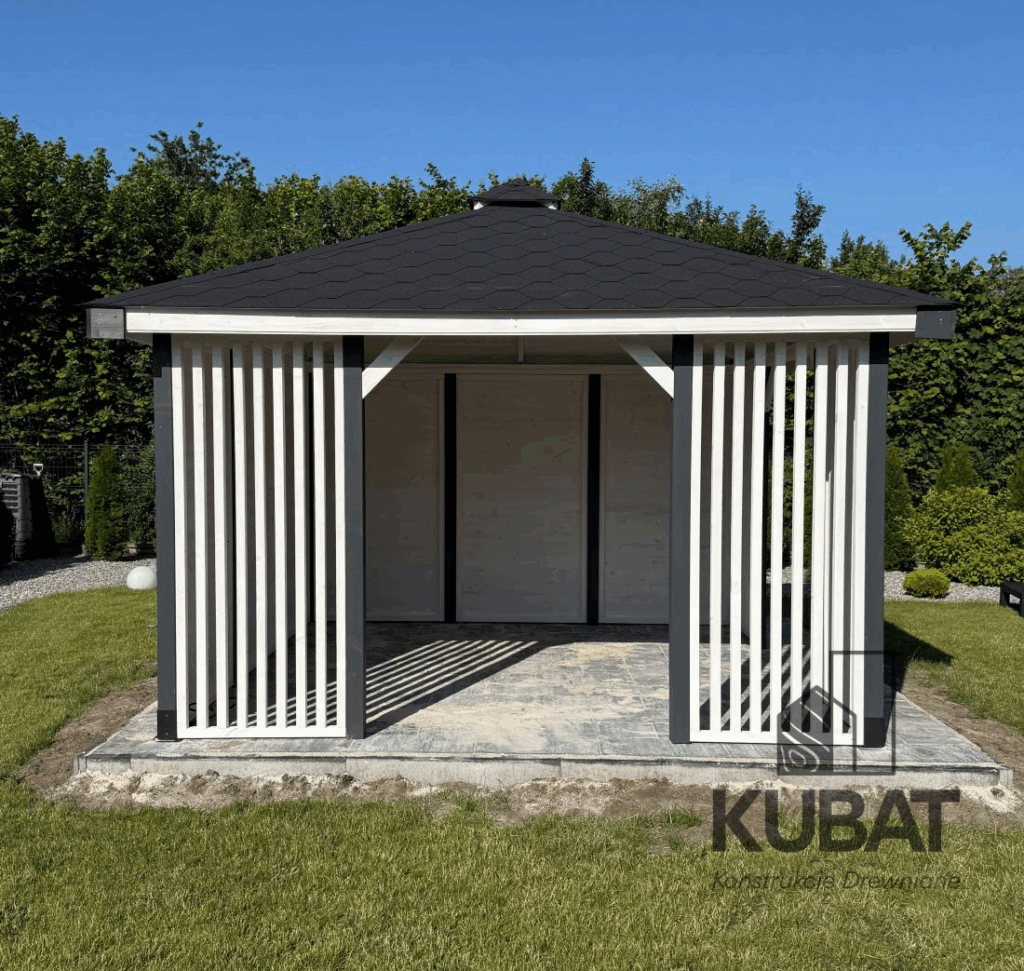 Altana z lamelami grafitowo biała