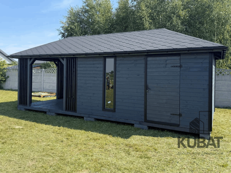 Domek drewniany ogrodowy z altana 3x7