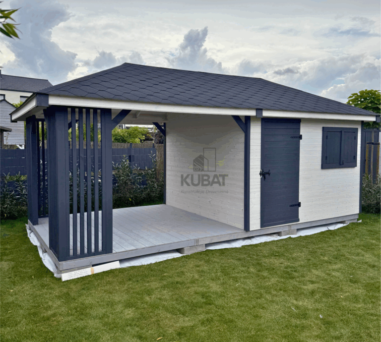 Domek bartek 3x6 z altana grafit i biały