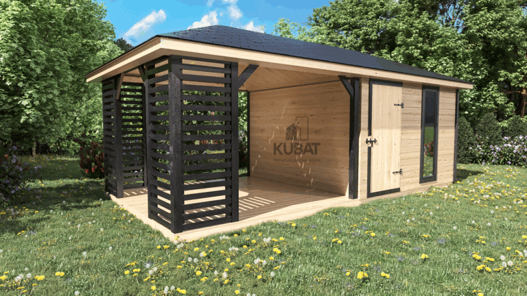 Domek narzedziowy z altanka 3x6, domek na działke, wiata