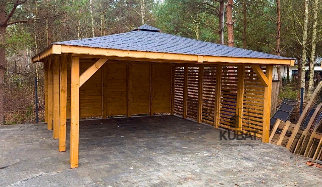 Drewniana Wiata Samochodowa 5x5 Riva