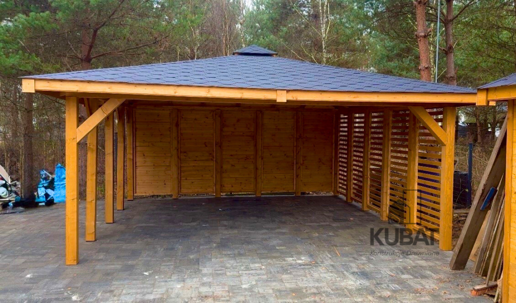 Wiata samochodowa 5x5 drewniana riva