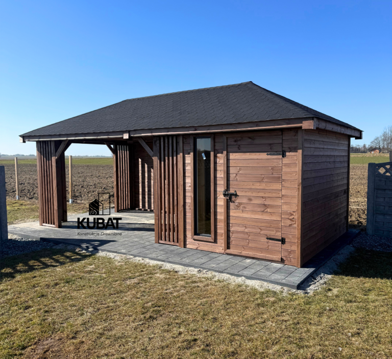 domek narzedziowy z altana palisander