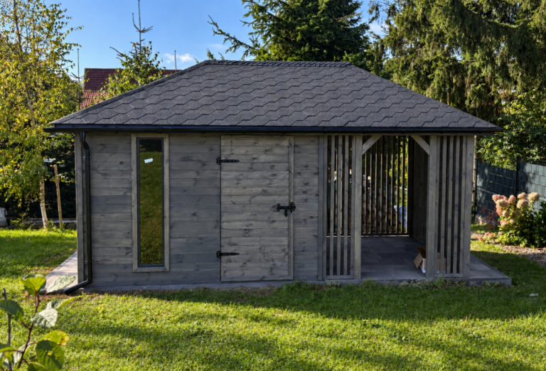 Domek narzedziowy z drewutnia 3x5 patryk